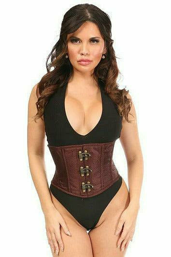 Top Drawer Brocade Steel Boned Mini Cincher with Clasps