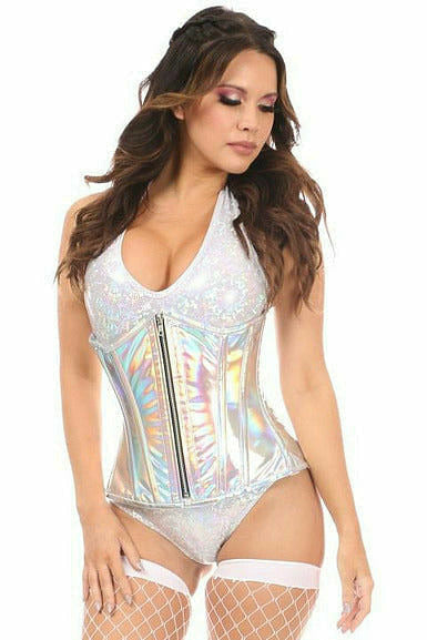 Top Drawer Holo Under Bust Corset with Zipper