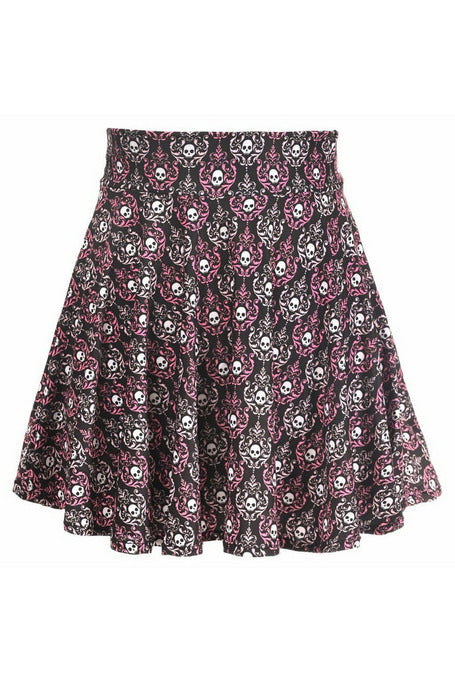 Skulls Stretch Lycra Skirt