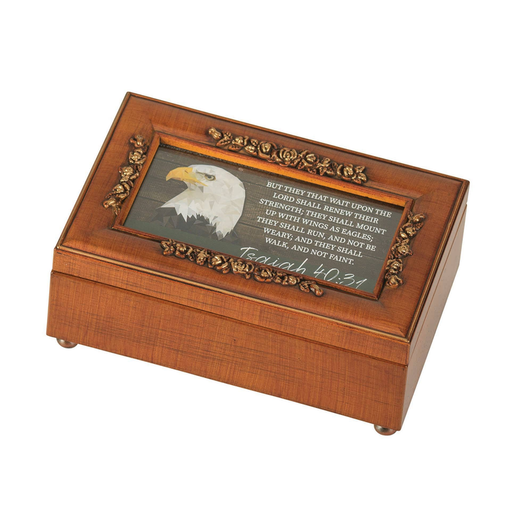 Wood Grain Music Box Eagle Isaiah 40:31