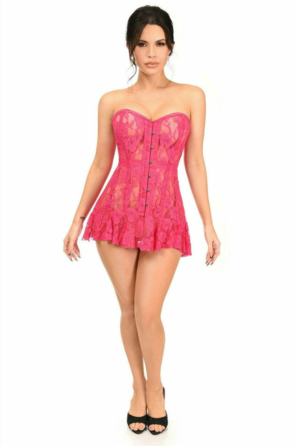 Lavish Sheer Lace Corset Dress