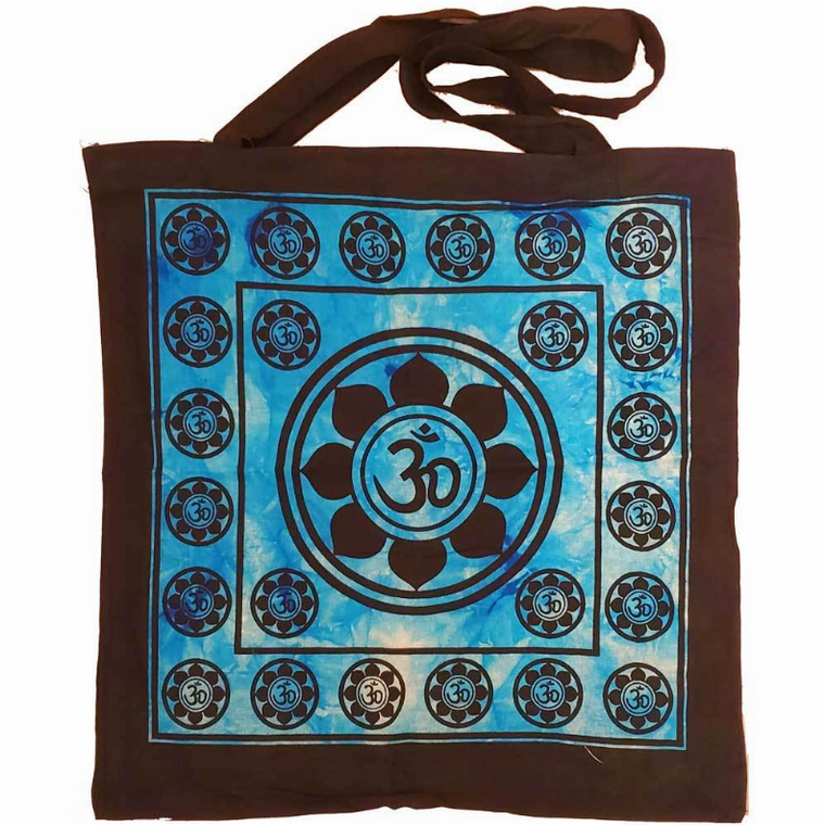 Aum Sanskrit Symbol Lotus Chakra Tie Dye Market Tote Bag Canvas Graphic
