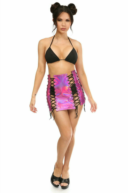 Holo Lace-Up Skirt