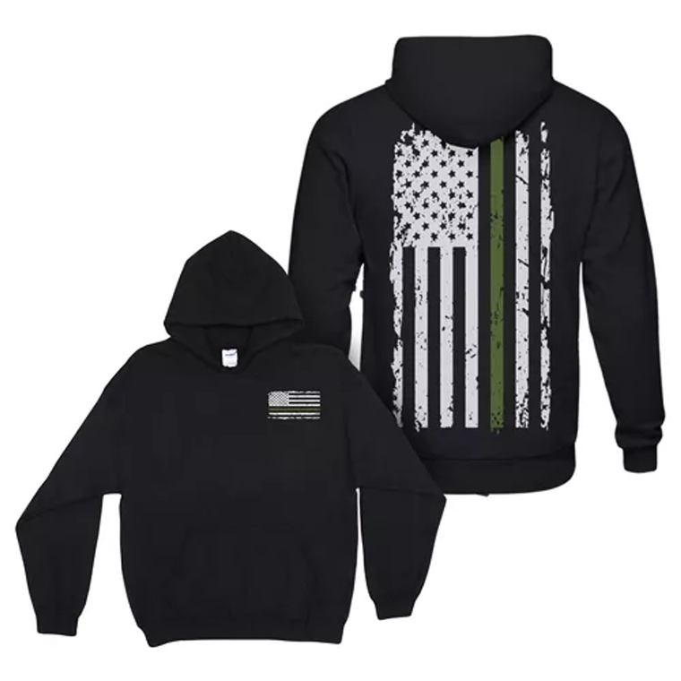 Pullover/Hooded Vintage Green Line Black