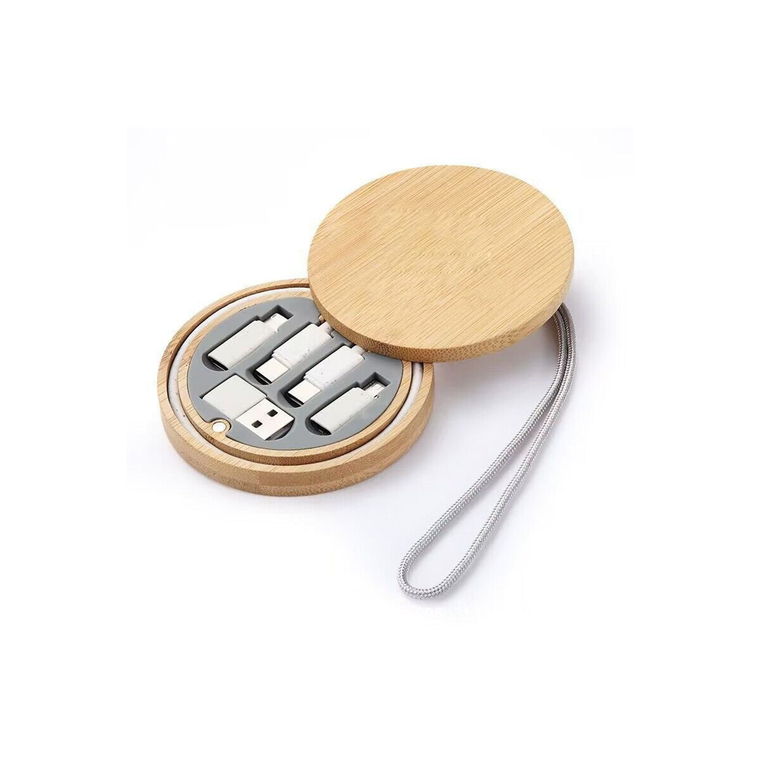 Natura Natural Bamboo Mobile Charging Kit For Apple And Android Phones