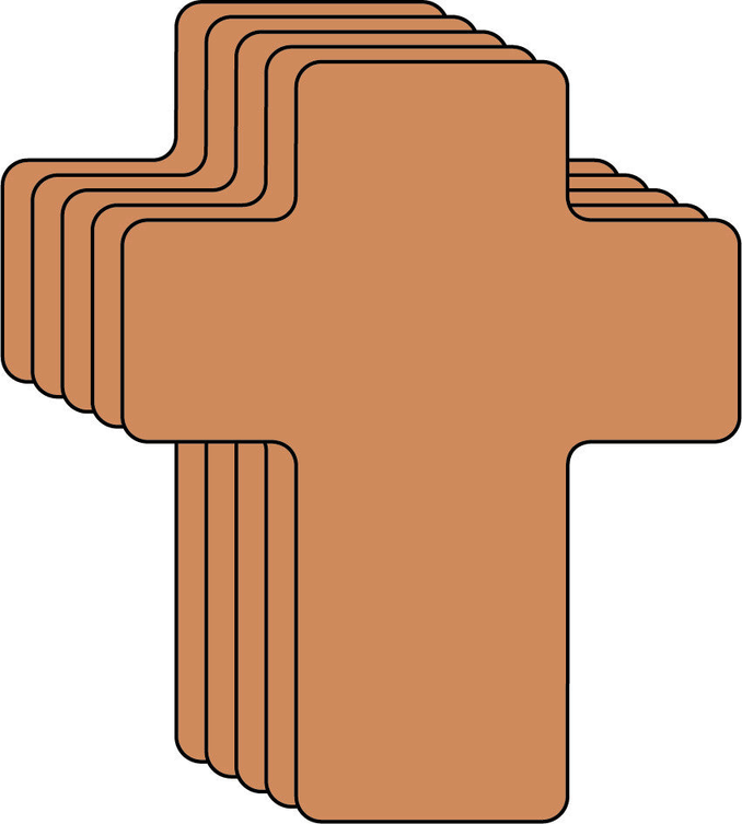 Brown Cross Foam Single Color Creative Cut-Outs