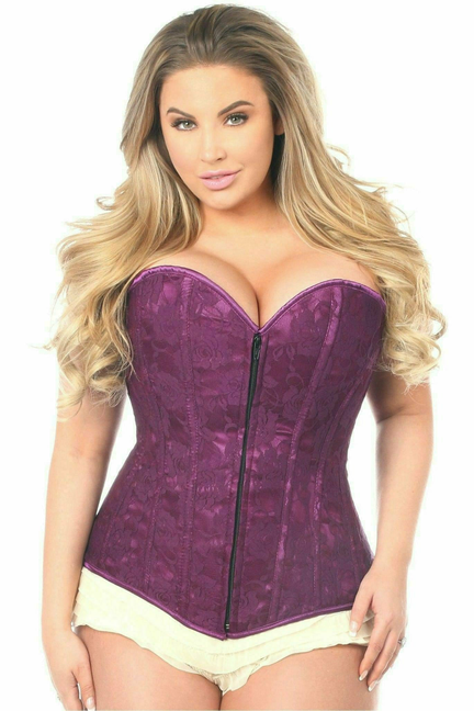 Lavish Lace Overbust Corset with Zipper