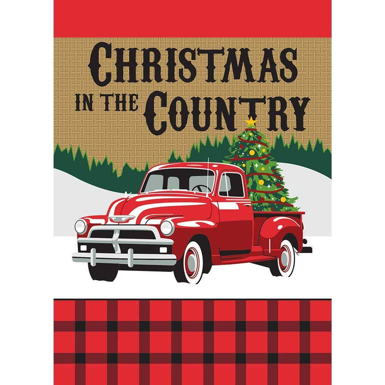 Trunk Christmas Country Garden Flag