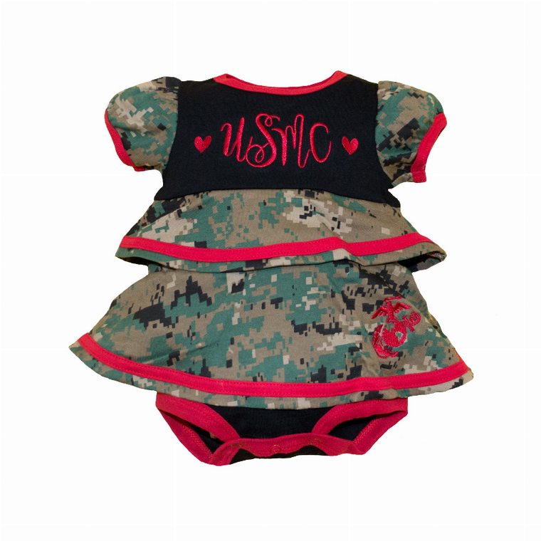 Marine Woodland Baby Ruffle Dress