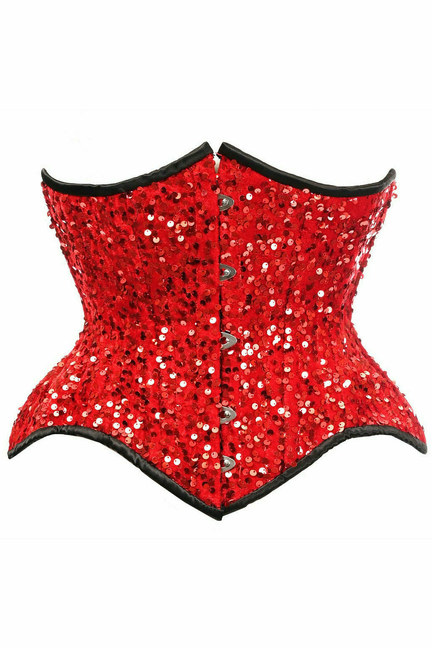 Top Drawer Sequin Curvy Cut Waist Cincher Corset