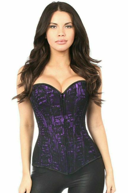 Lavish Lace Front Zipper Corset