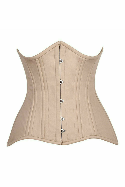 Top Drawer CURVY Cotton Double Steel Boned Underbust Waist Cincher Corset