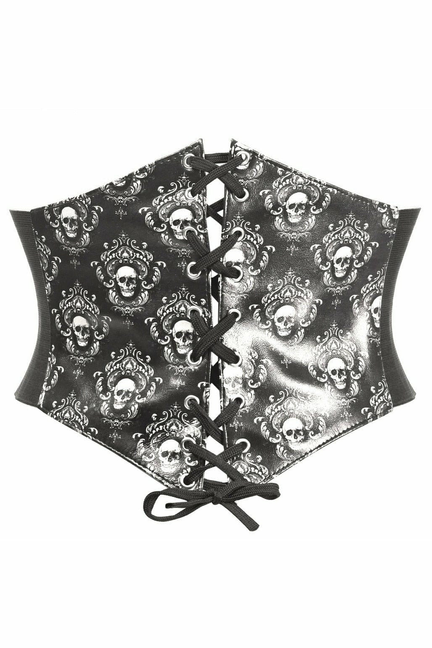 Lavish Skulls-Gothic Lace-Up Corset Belt Cincher
