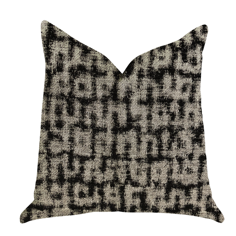 Plutus Modish Millie Luxury Throw Pillow in Black and Beige Tones