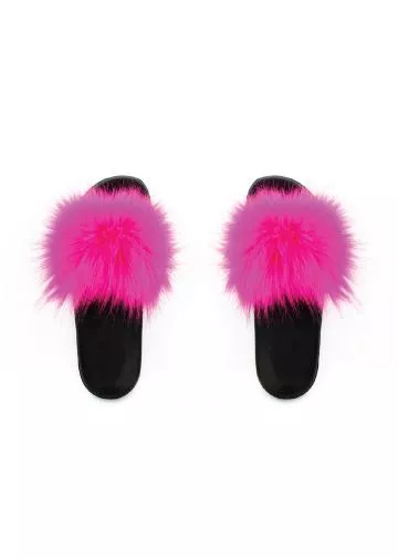 Faux Fur Slides