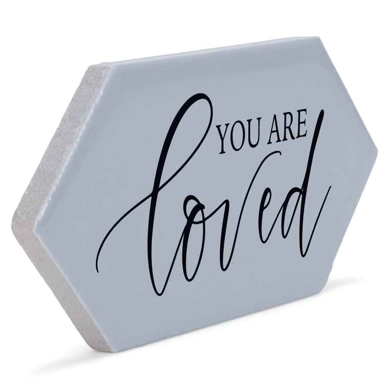Tabletop Tile You Are Loved Grey