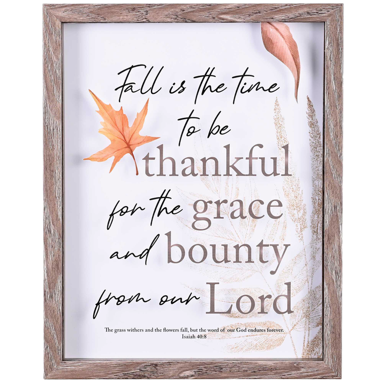 Framed Wall Art Fall Time Thankful 11x14
