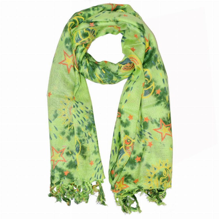 Love The Stars & Sea Green & Yellow Print Sarong Wrap