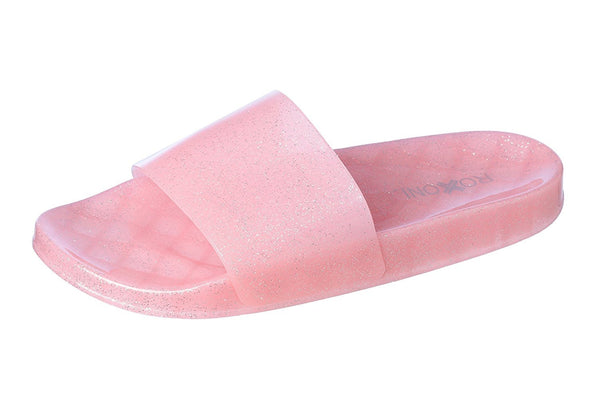 Roxoni Women's Summer Flip Flop Open Toe Jelly Glitter Slide Sandal Slippers