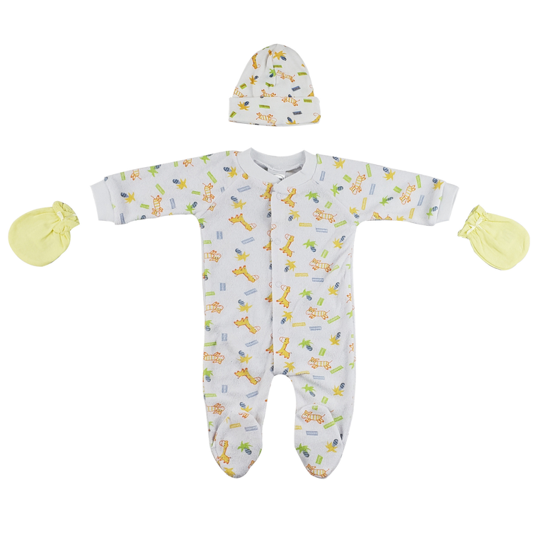 Bambini Sleep-n-Play, Cap and Mittens - 3 Piece Set