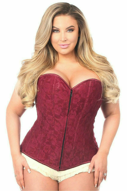 Lavish Lace Overbust Corset with Zipper