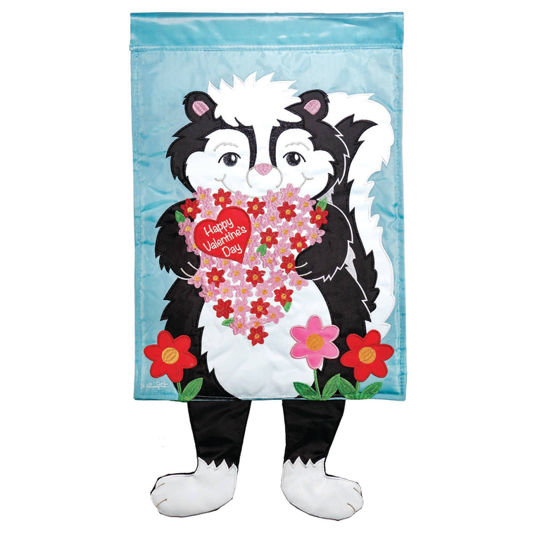 Valentine Skunk Crazy Leg Flag
