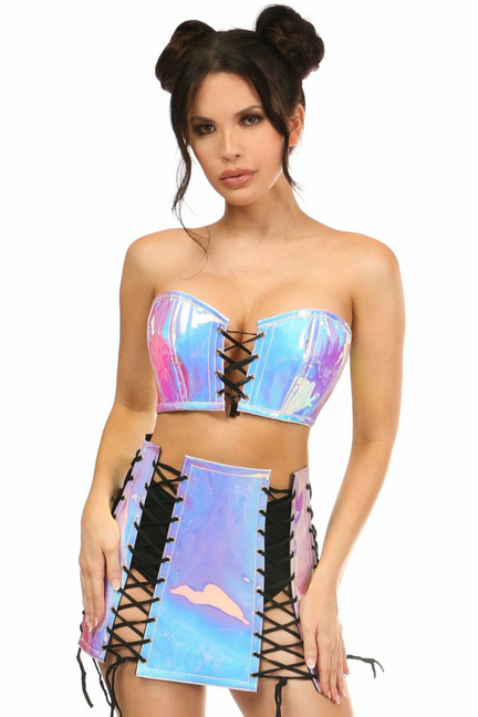 Lavish Holo Bustier & Skirt Set