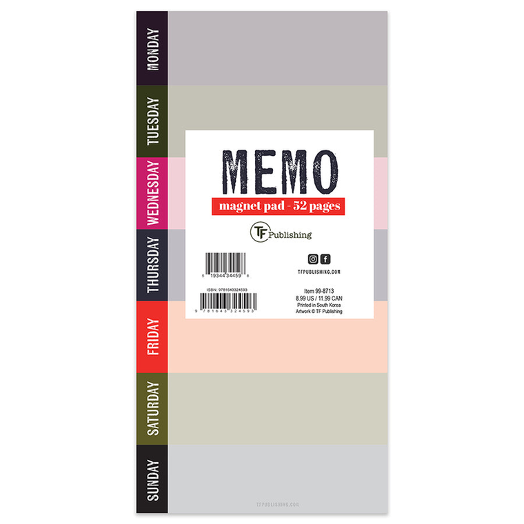 Weekly Vibrant Plans Memo Magnet List Pad