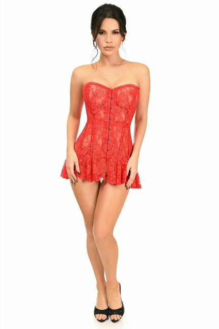 Lavish Sheer Lace Corset Dress