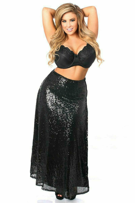 Top Drawer Long Sequin Skirt