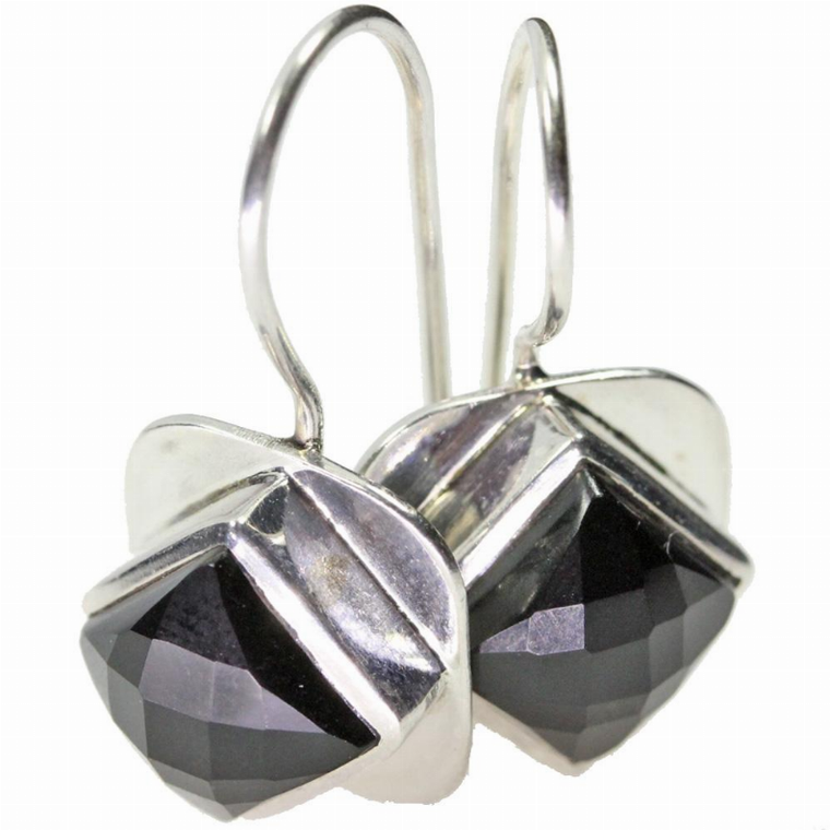 Black Onyx Base Balancing Dangle Earrings
