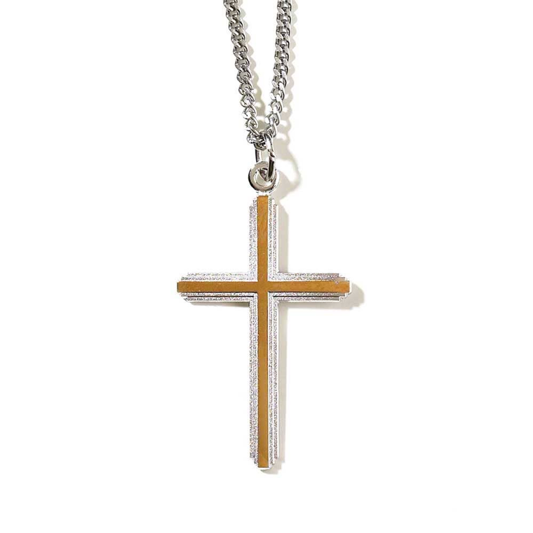 Silver And Plated Cross Necklace