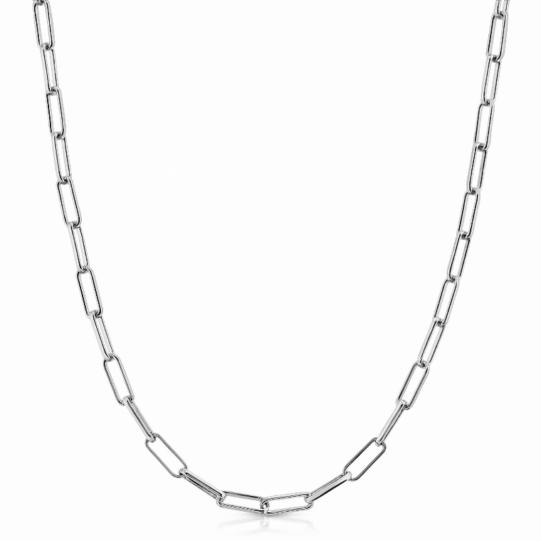 Silver Elongated Link Chain