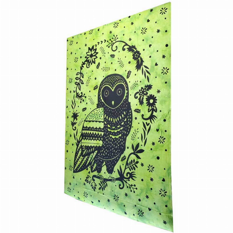 Trippy Owl Tapestry Wall Hanging