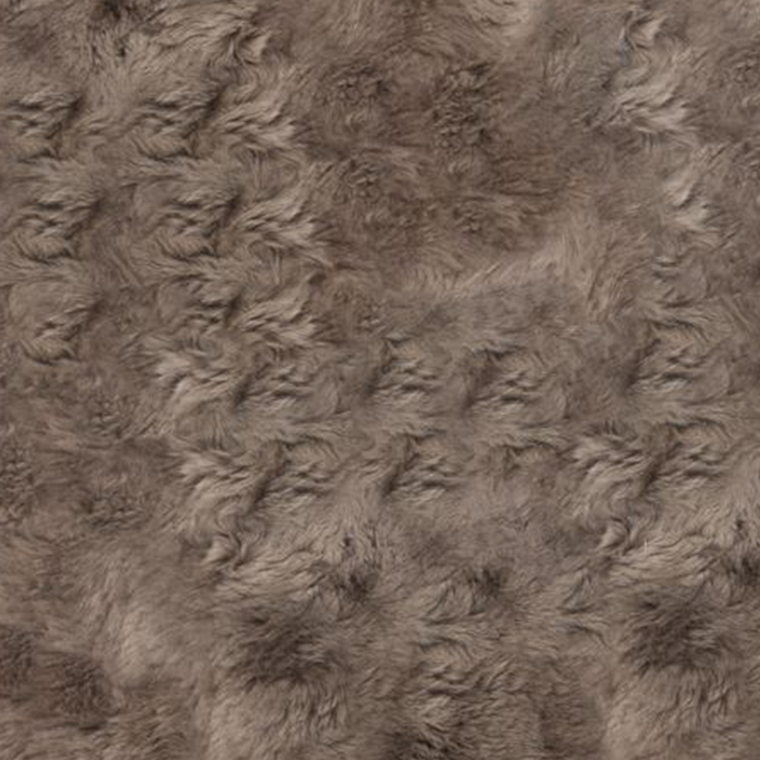 4' X 6' Taupe Genuine Sheepskin Animal Print Shag Area Rug