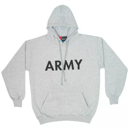 Hooded/Pullover Grey Sweatshirt- Army Medium