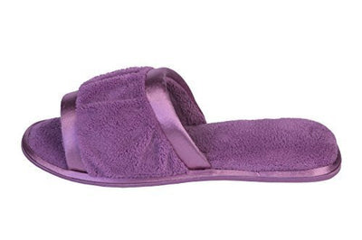 Roxoni Women's Open Toe Slide Slipper ; Ideal Terry Cloth House Shoe for Indoor and Outdoor