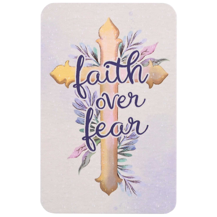 Pocketcard Floral Cross Faith Over Fear