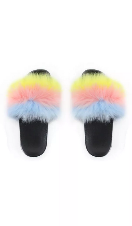 Faux Fur Slides