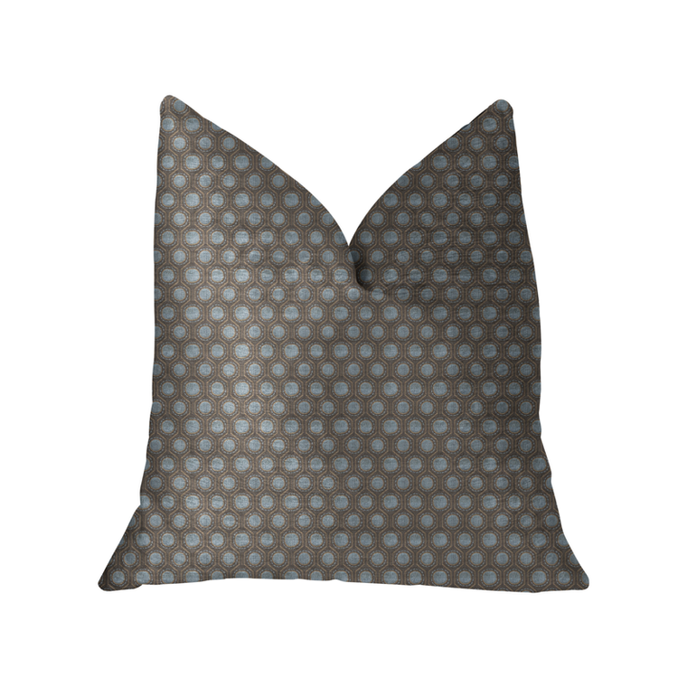 Plutus Clubhouse Orbit Brown, Beige and Blue Luxury Throw Pillow