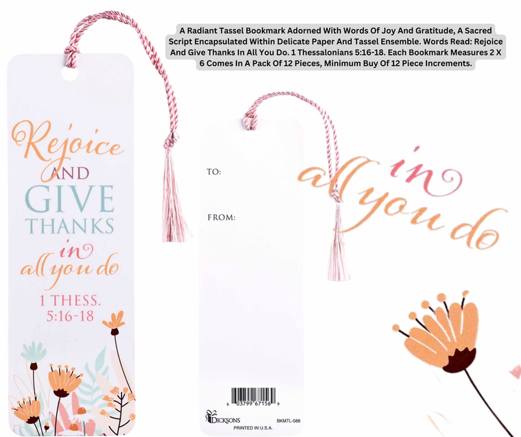 Tassel Bookmark Rejoice And Give Thanks