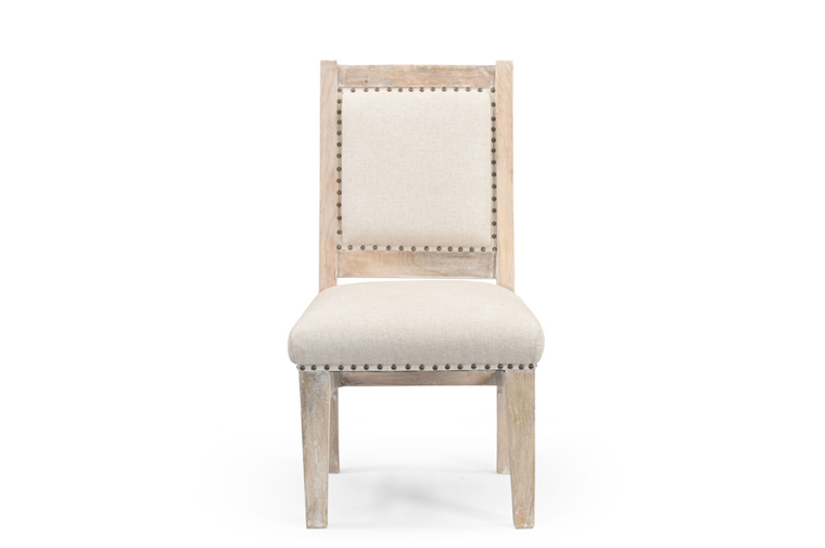 20" Beige And White Side Chair