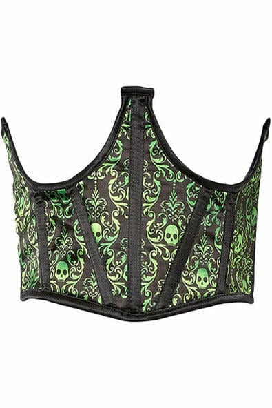 Lavish Skull Satin Open Cup Waist Cincher