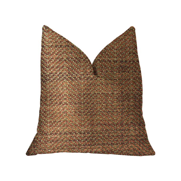 Plutus Merigold Orange and Gold Luxury Throw Pillow