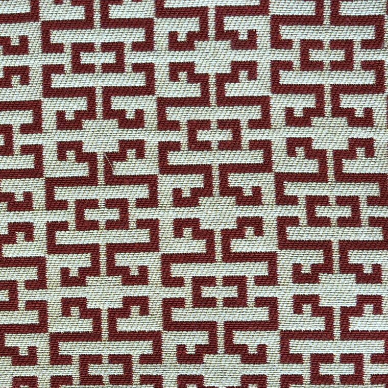 Plutus Viva Red Link Red and Beige Luxury Throw Pillow
