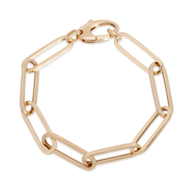14K GOLD LARGE PAPERCLIP CHAIN BRACELET