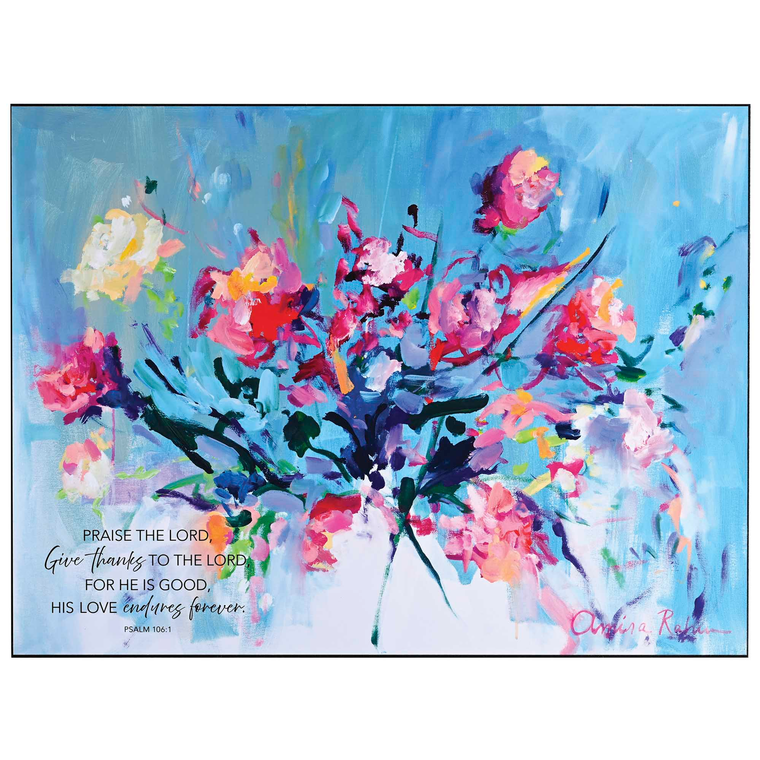 Wall Plaque Floral Praise The Lord