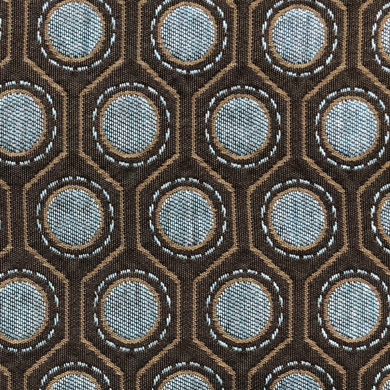 Plutus Clubhouse Orbit Brown, Beige and Blue Luxury Throw Pillow