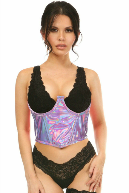Lavish Holo Open Cup Underwire Waist Cincher