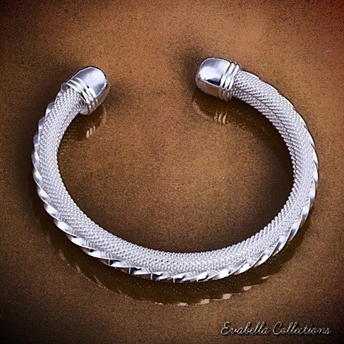 Waves - The Italian Design Silver Cuff Bracelet by Evabella Collections